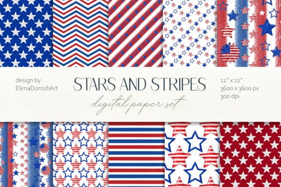 Download Stars and Stripes Seamless Pattern Set - Set Collection
