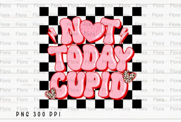 Download Not Today Cupid Valentines Checkered PNG - Cupid Collection