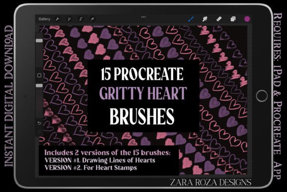 Download Procreate Gritty Heart Brush Set - Set Collection