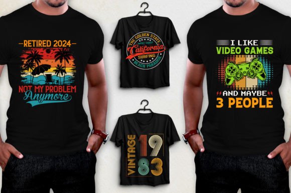 Download T-Shirt Design,Vintage Sunset T-Shirt - Set Collection