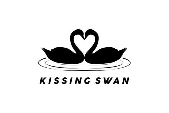 Download Kissing Swan Silhouette Love Ripple Wave - Silhouette love Collection