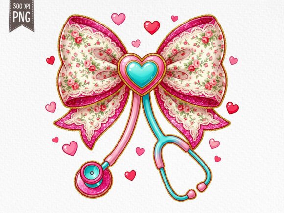 Download Nurse Bow Stethoscope Valentine PNG - Stethoscope valentine png Collection
