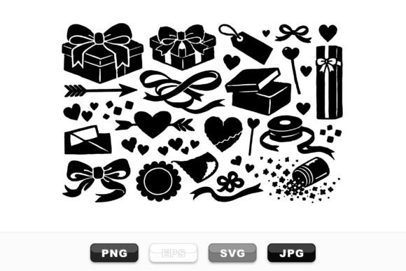 Download Romantic Gift Clipart Set - Set Collection