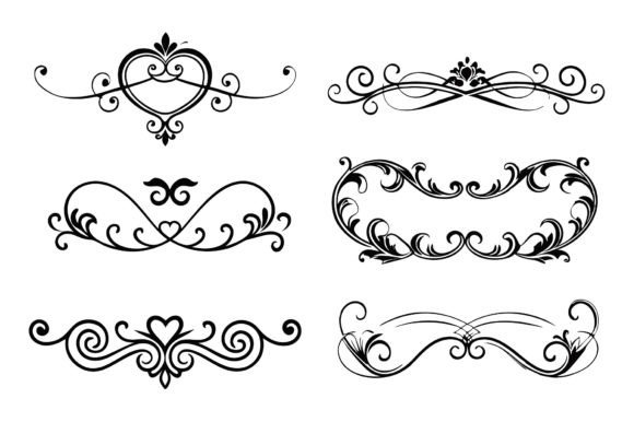 Download SVG Set of Heart Flourish Vector - Set Collection