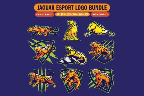 Download Set of Jaguars Esport Logo Template - Set Collection