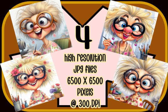 Download Quirky Queens: Comical Women Set of 4 - Set Collection