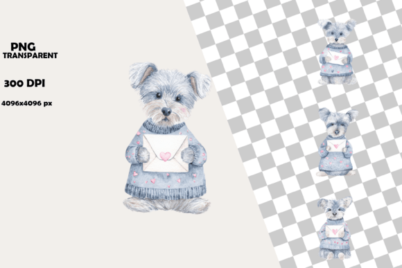 Download Cute Puppy Love Letter Clipart Set - Set Collection