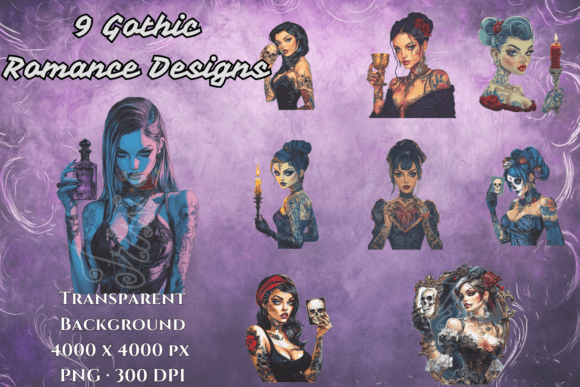 Download Dark Gothic Romance Outfit Clip Art Set - Set Collection